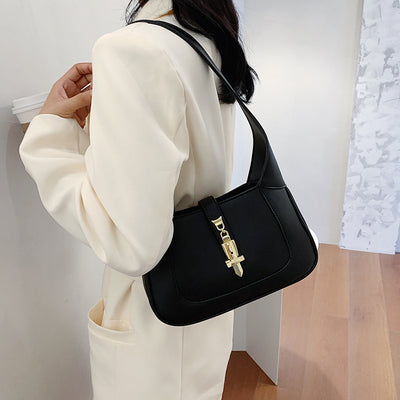 Simple casual drawlock crossbody shoulder bag