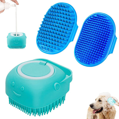 3-piece Set Dog Bath Brush Shampoo Brush Massage Brush With Adjustable